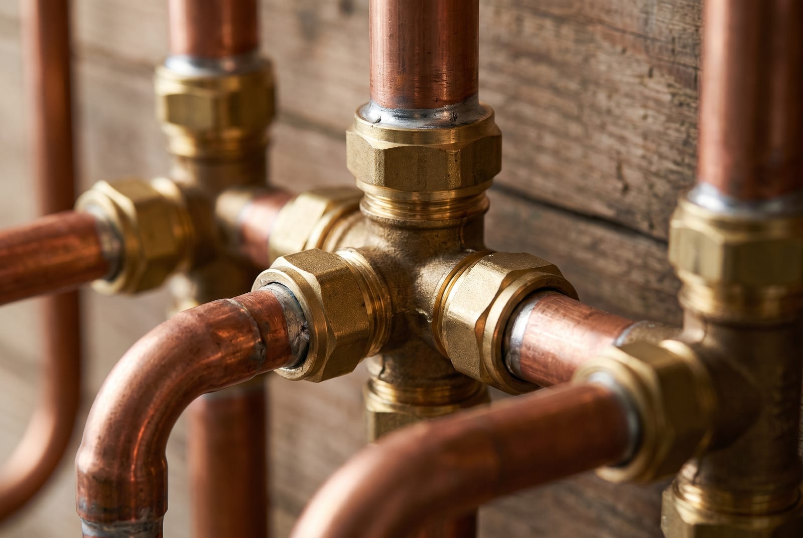 A neat soldered copper manifold